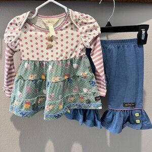 Adorable Matilda Jane outfit in Size 6–12 months, in Good pre‑owned condition.